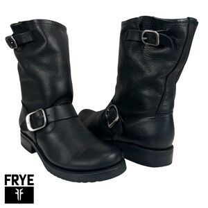 Frye Veronica Flex Short Women’s 6 Black Leather Harness‎ Moto Boots